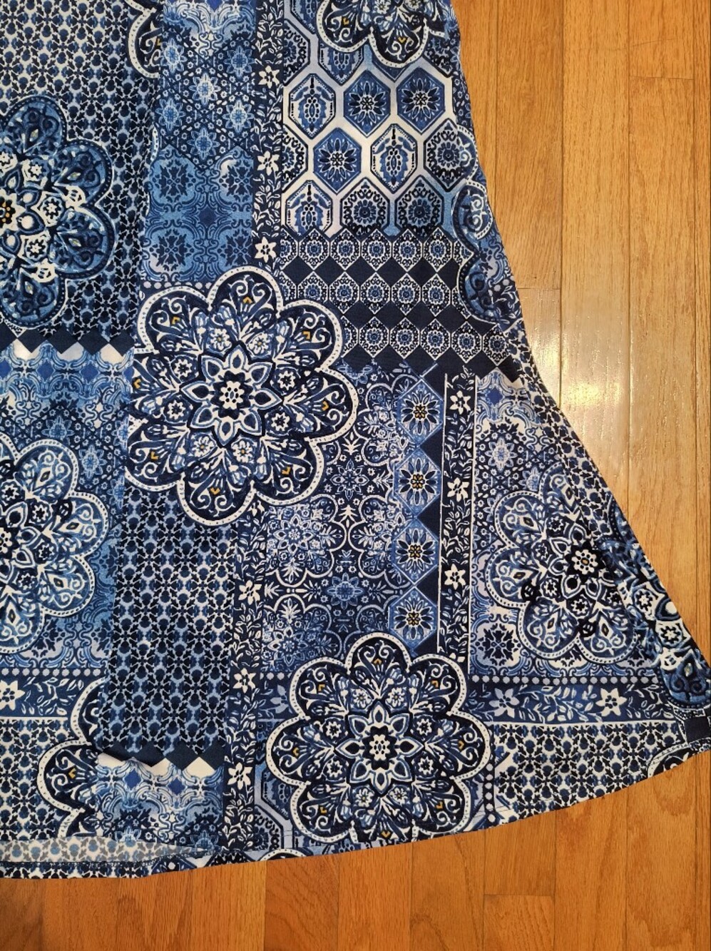 Anne Klein sleeveless dress, women's 10, blue geometric - Picture 13 of 16
